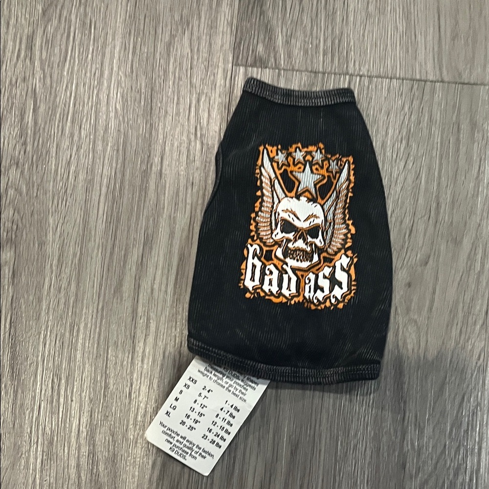 Black Dog Shirt with Skull Design